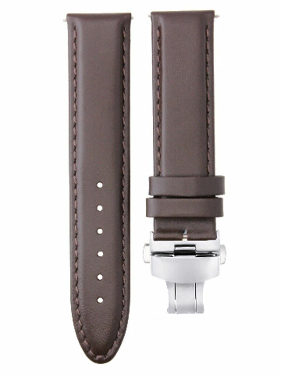 20MM SMOOTH LEATHER WATCH BAND STRAP FOR BREITLING SUPEROCEAN DEPLOYMENT D/BROWN