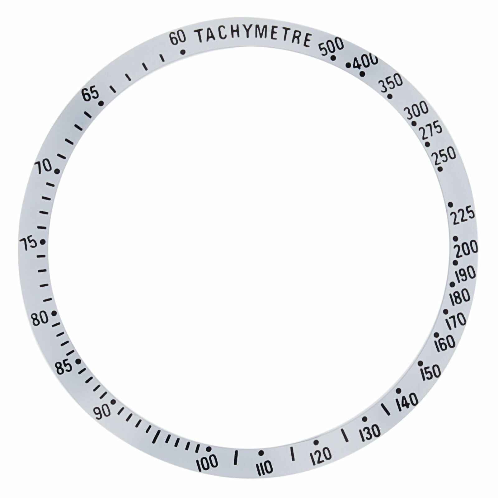 BEZEL INSERT FOR OMEGA SPEEDMASTER TACHYMETRE #175.0032.1, 175.0084 WATCH SILVER