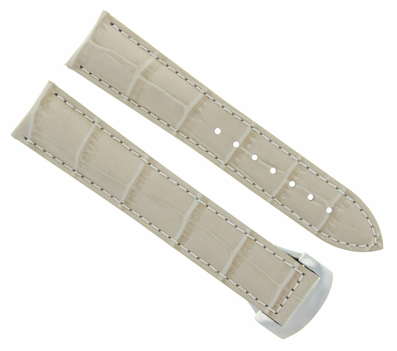 20MM LEATHER BAND STRAP FOR OMEGA SEAMASTER SPEEDMASTER MOON + CLASP BEIGE WS