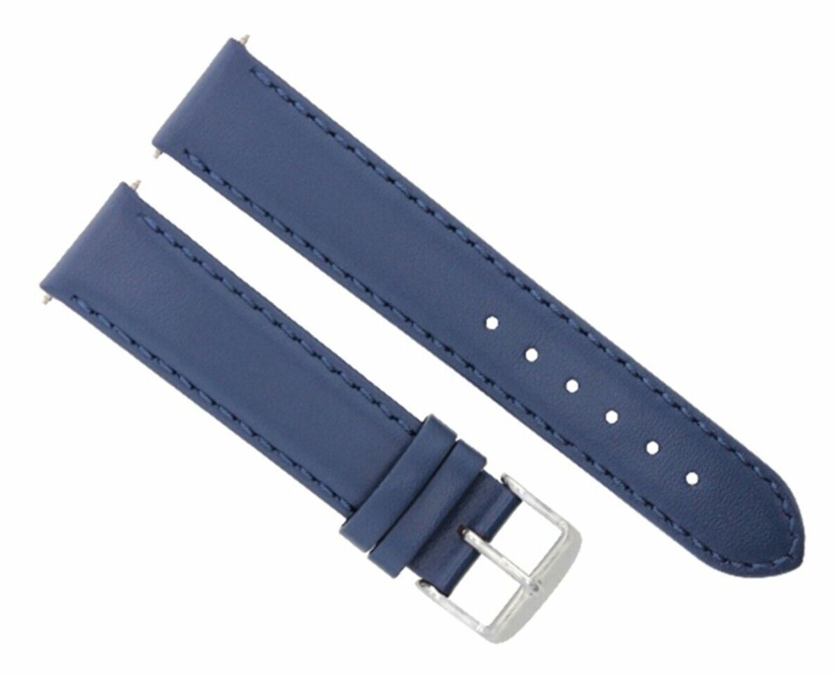 22MM SMOOTH LEATHER WATCH STRAP BAND FOR TAG HEUER CARRERA AQUARACER BLUE