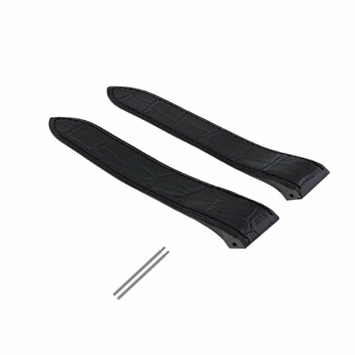 SCREW + 23MM LEATHER STRAP BAND BRACELET FOR CARTIER SANTOS 100XL 38MM BLACK