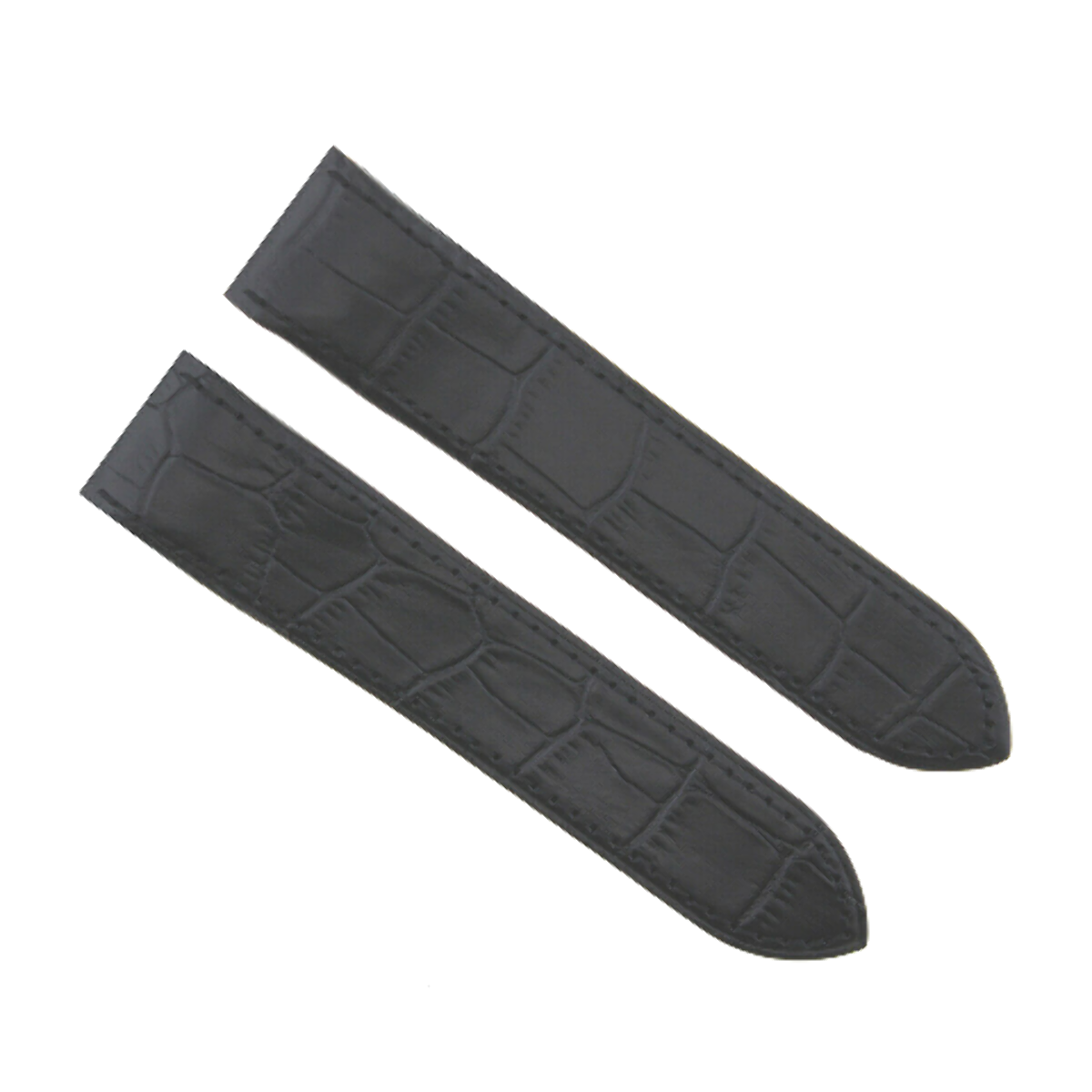 LEATHER STRAP WATCH BAND FOR 38MM CARTIER SANTOS 100XL FIT MODEL 2656 2657 BLACK
