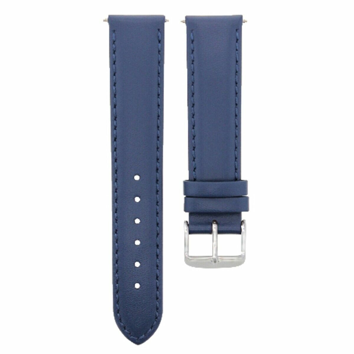 19MM LEATHER WATCH BAND SMOOTH STRAP FOR 34MM ROLEX DATE AIRKING 14000 5700 BLUE
