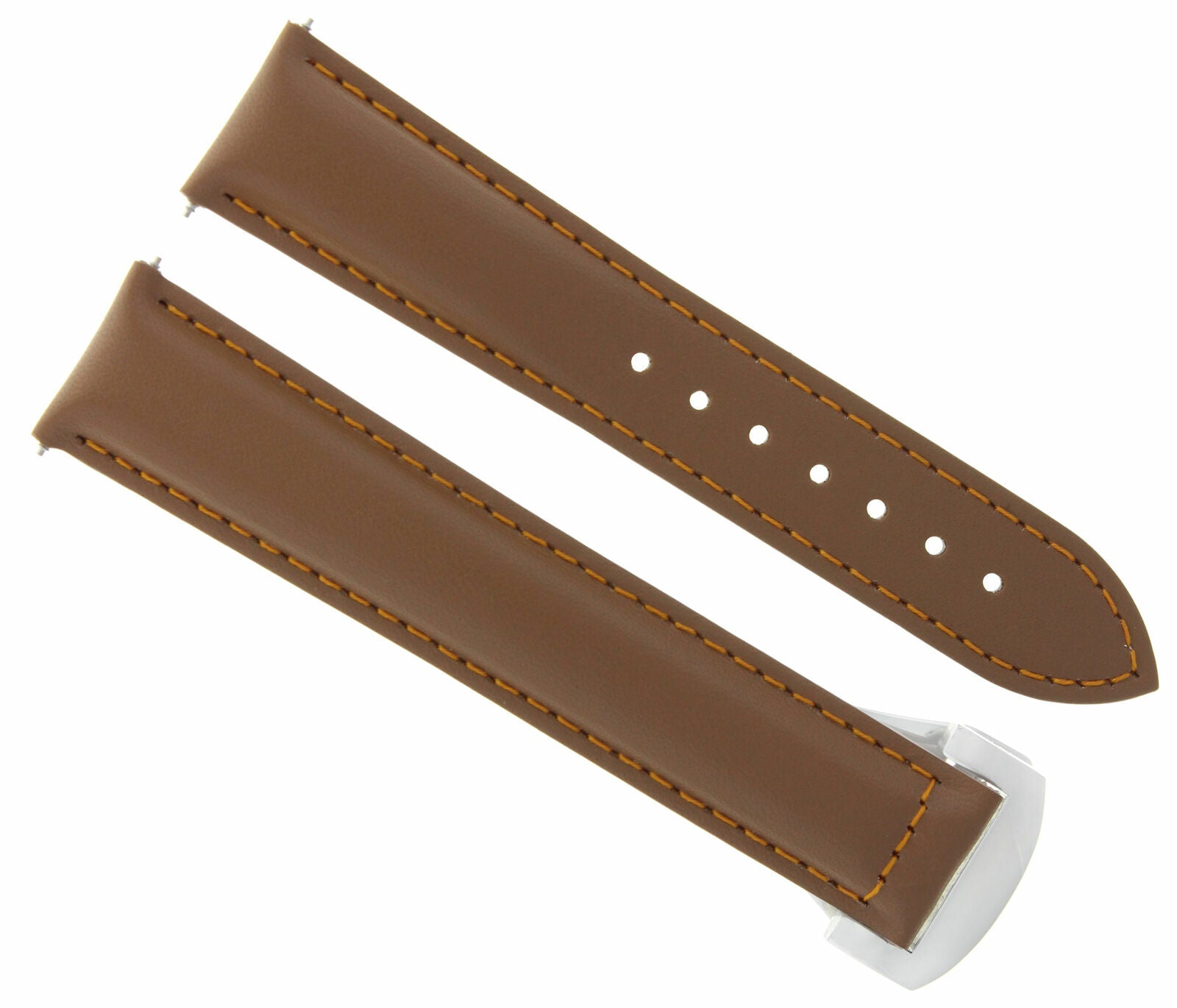 LEATHER BAND STRAP DEPLOYMENT FOR 20MM 41MM OMEGA SEAMASTER PLANET OCEAN TAN OS