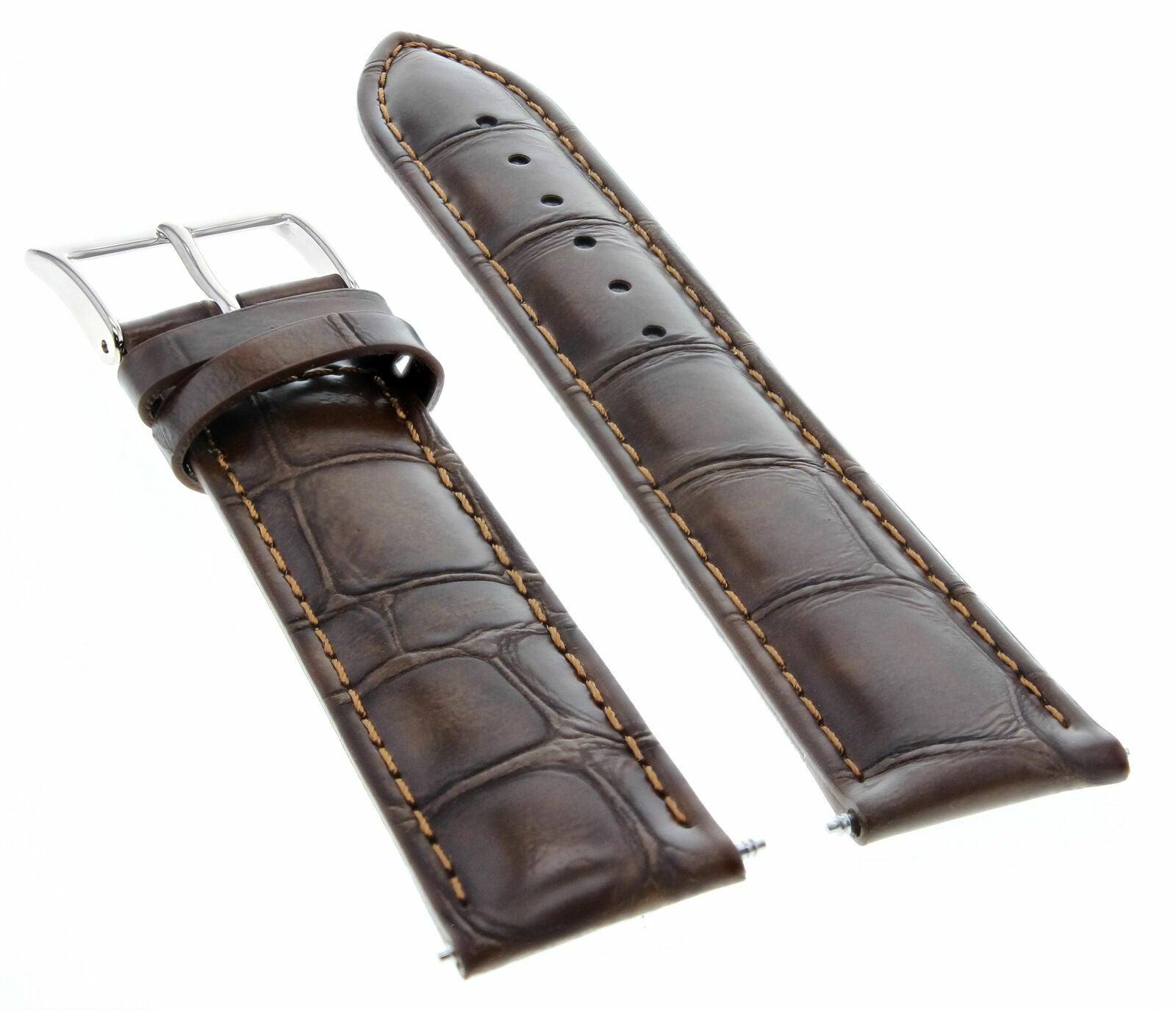 18MM GENUINE LEATHER STRAP BAND FOR BAUME MERCIER WATCH DARK BROWN
