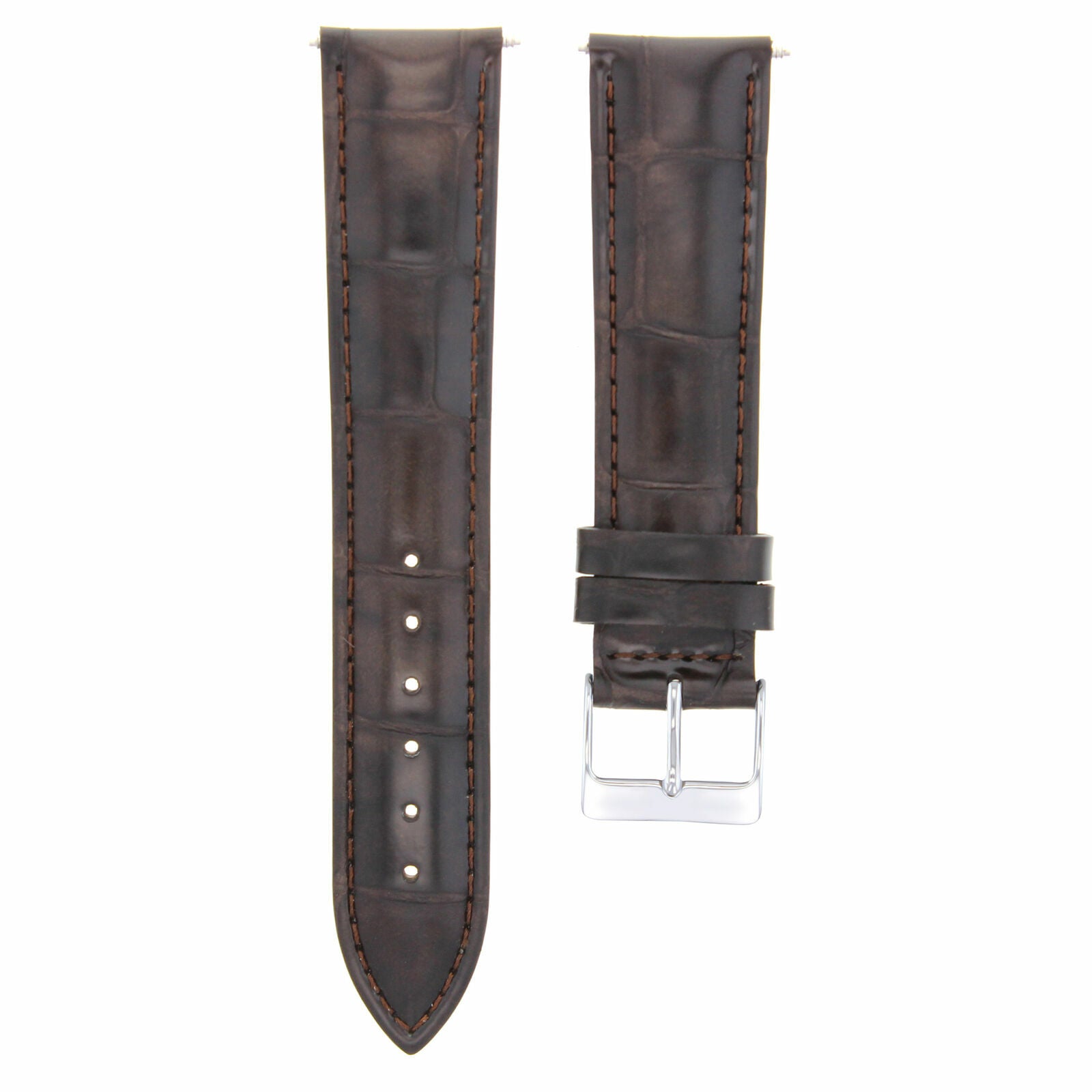 18MM GENUINE LEATHER STRAP BAND FOR BAUME MERCIER WATCH DARK BROWN
