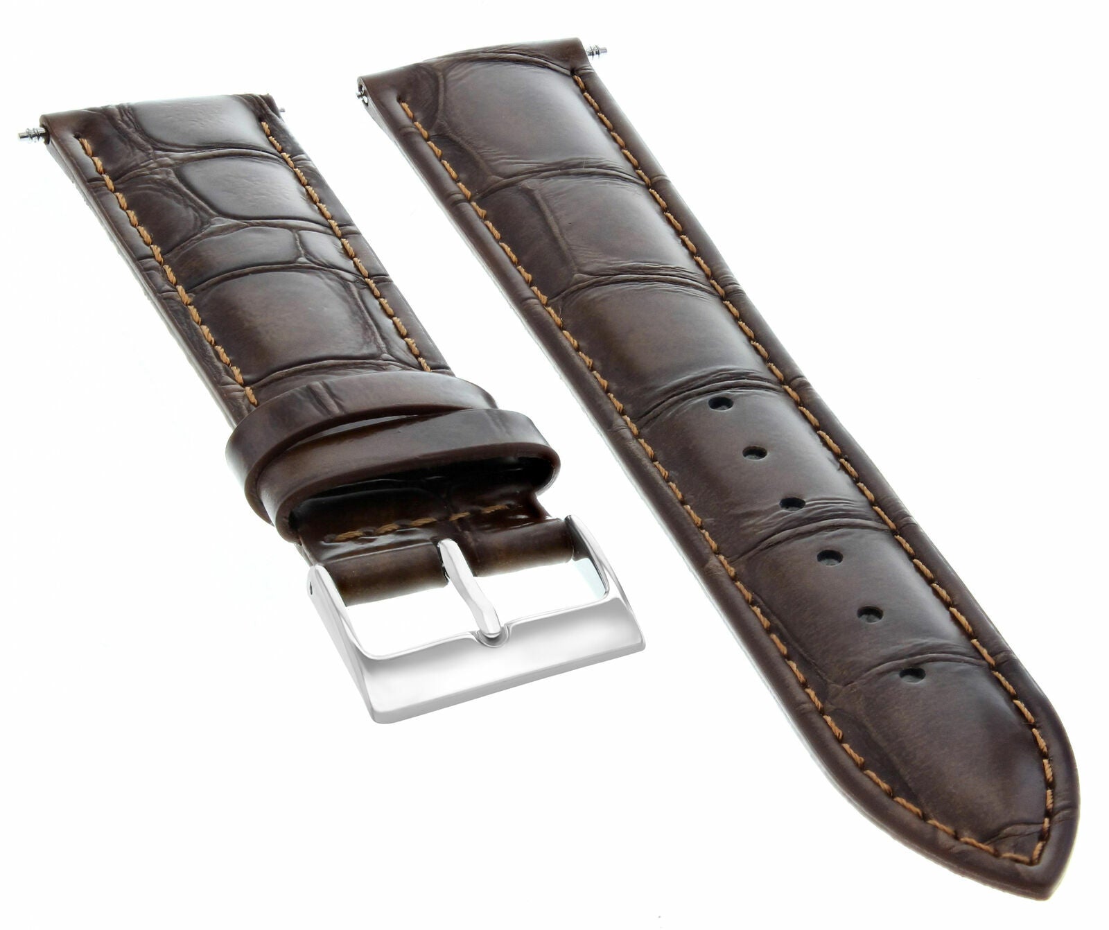 18MM GENUINE LEATHER STRAP BAND FOR BAUME MERCIER WATCH DARK BROWN
