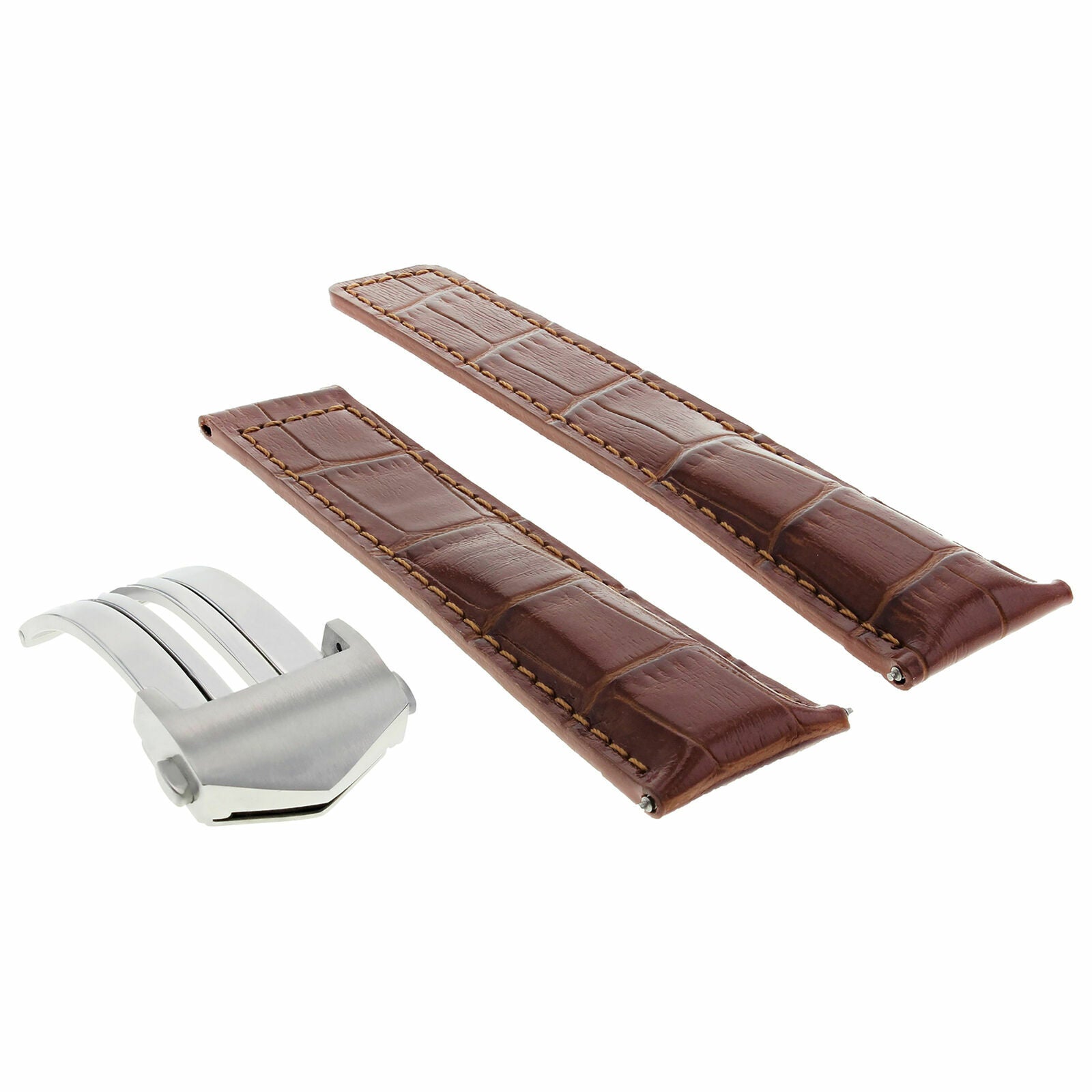 20MM LEATHER WATCH STRAP BAND FOR TAG HEUER CARRERA F1 DEPLOYMENT CLASP TAN