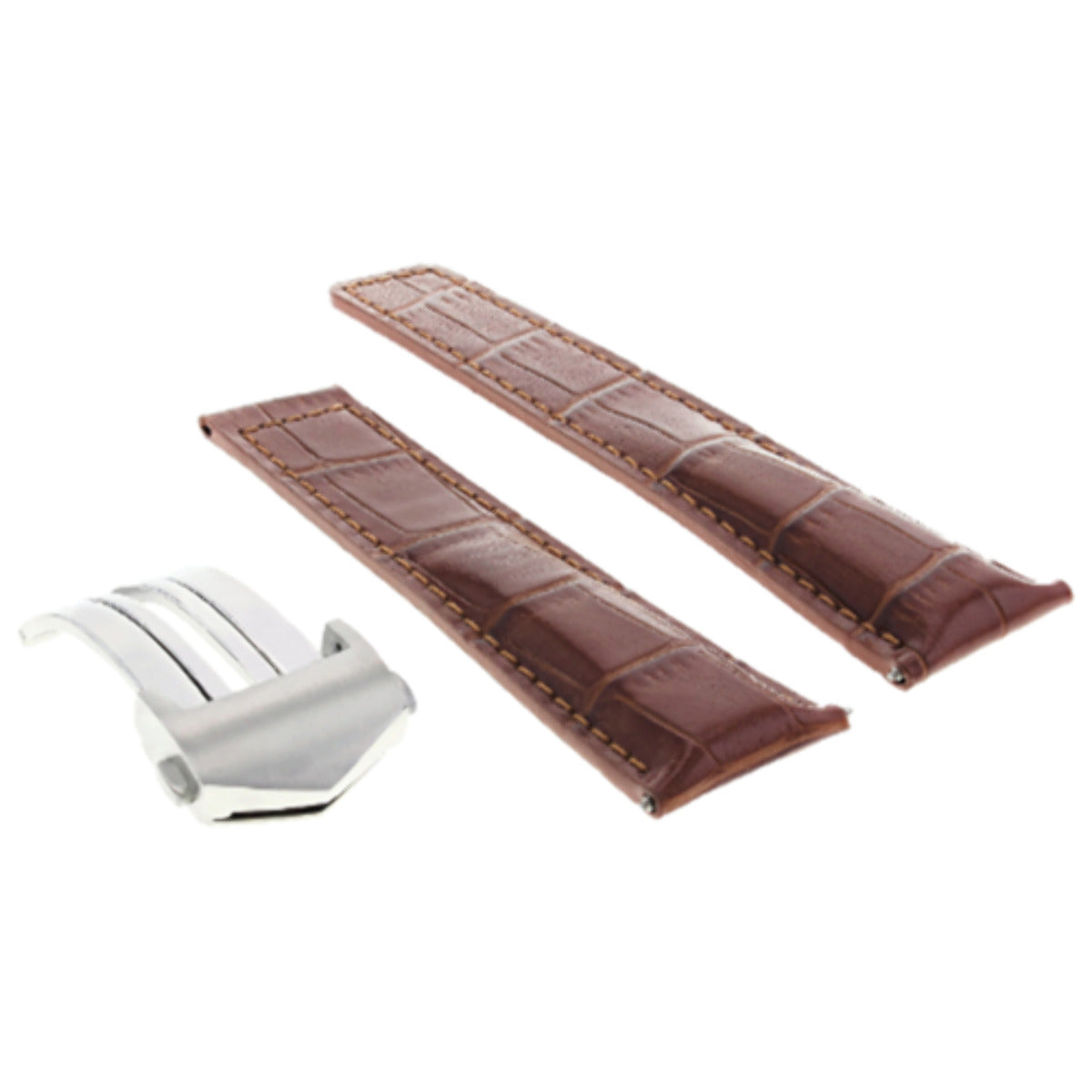 22MM LEATHER WATCH STRAP BAND FOR TAG HEUER CARRERA MONACO CALIBRE CLASP TAN