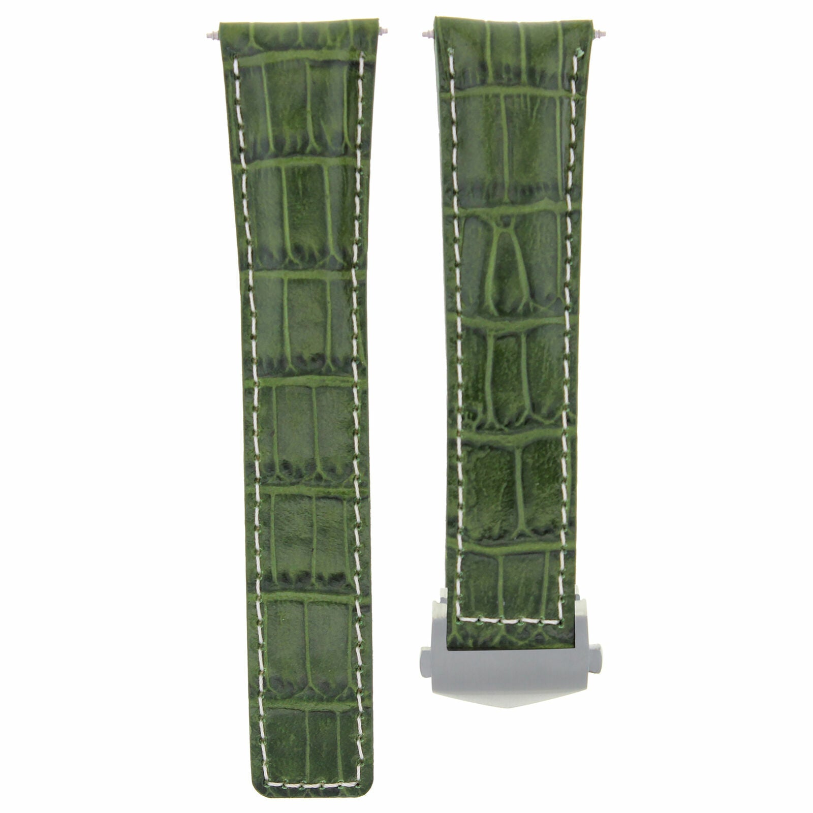 22MM MONACO LEATHER WATCH BAND STRAP CLASP FOR TAG HEUER CARRERA WATCH GREEN WS
