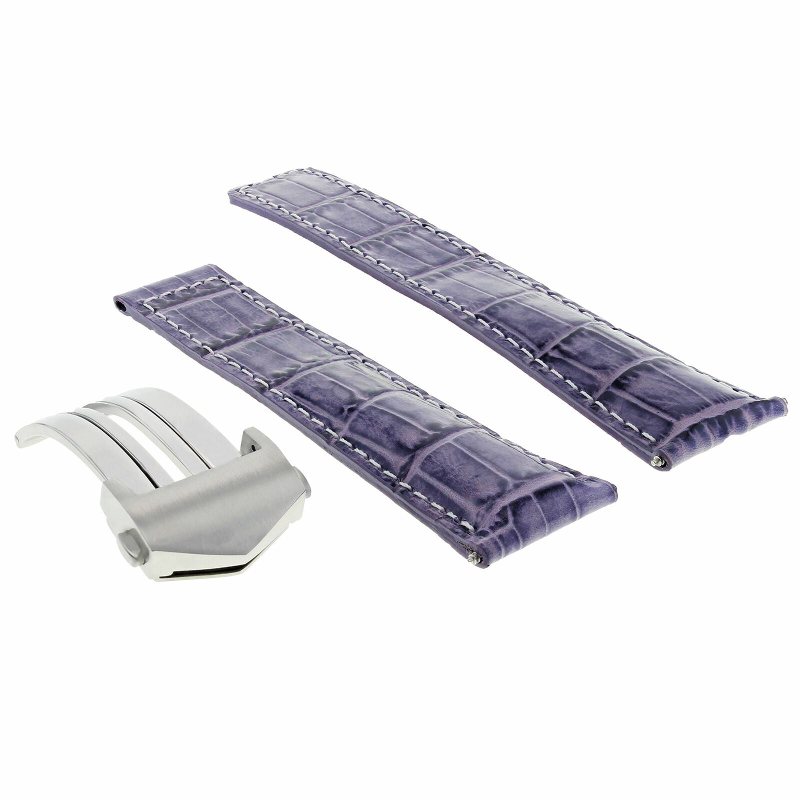 22MM MONACO LEATHER WATCH BAND STRAP FOR TAG HEUER CARRERA F1 WATCH VIOLET WS