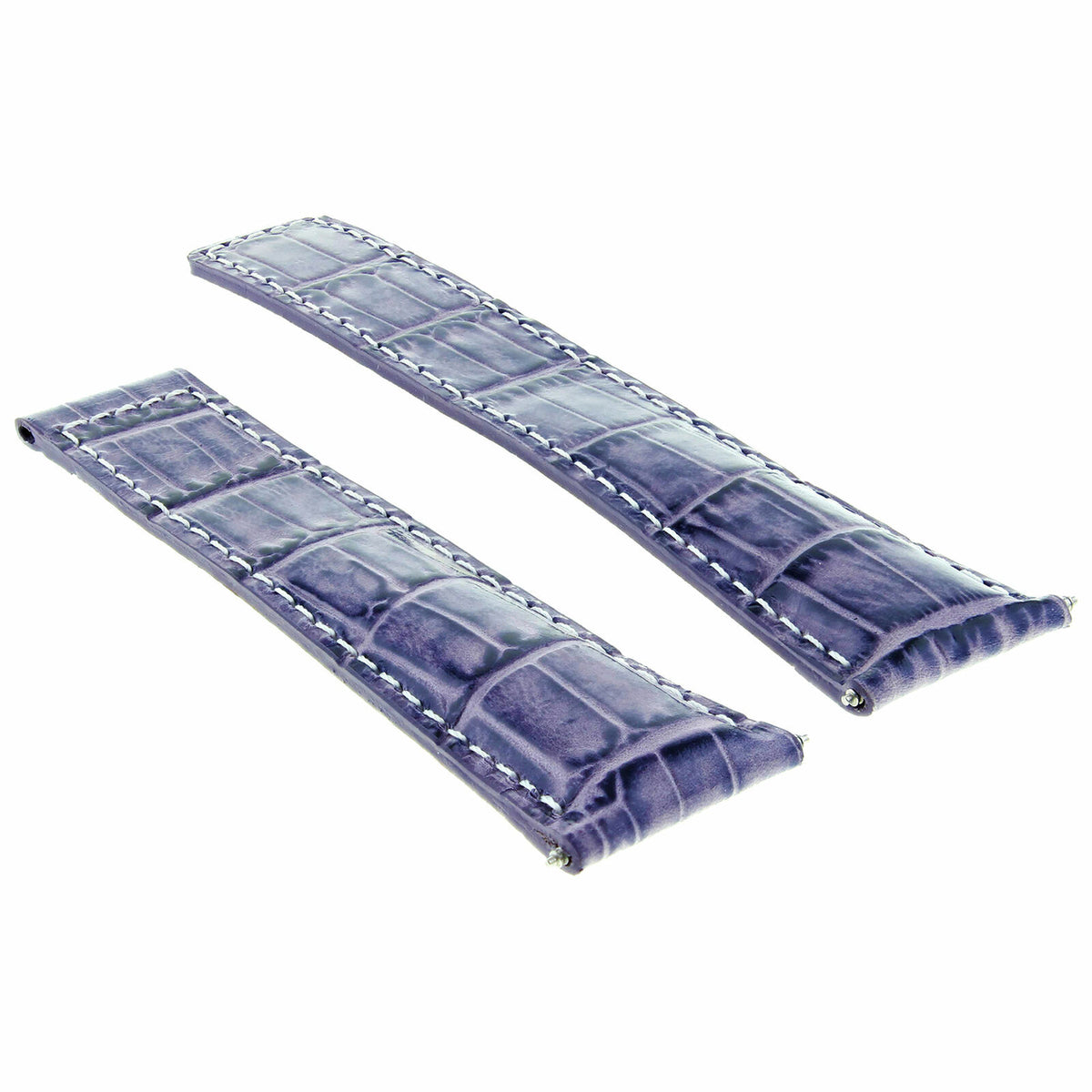 19-20-21-22MM TWO-PIECE LEATHER WATCH BAND STRAP WITH DEPLOYMENT CLASP FOR WATCH