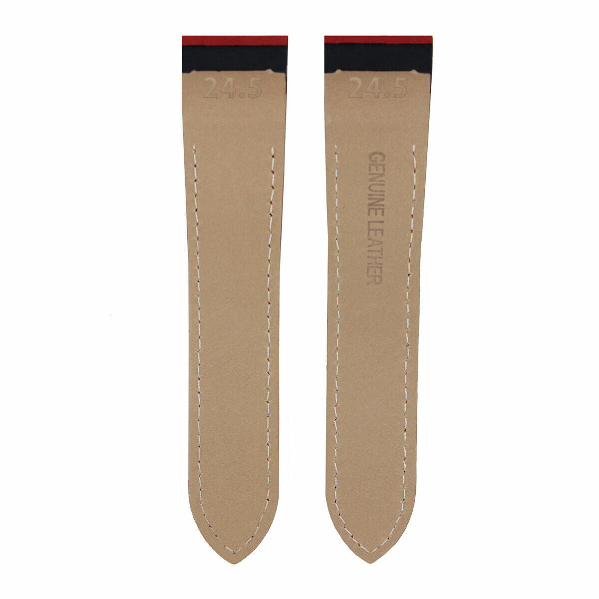 24.5MM LEATHER STRAP BAND FOR CARTIER SANTOS 100 CHRONO XL RED REF 2740 + CLASP