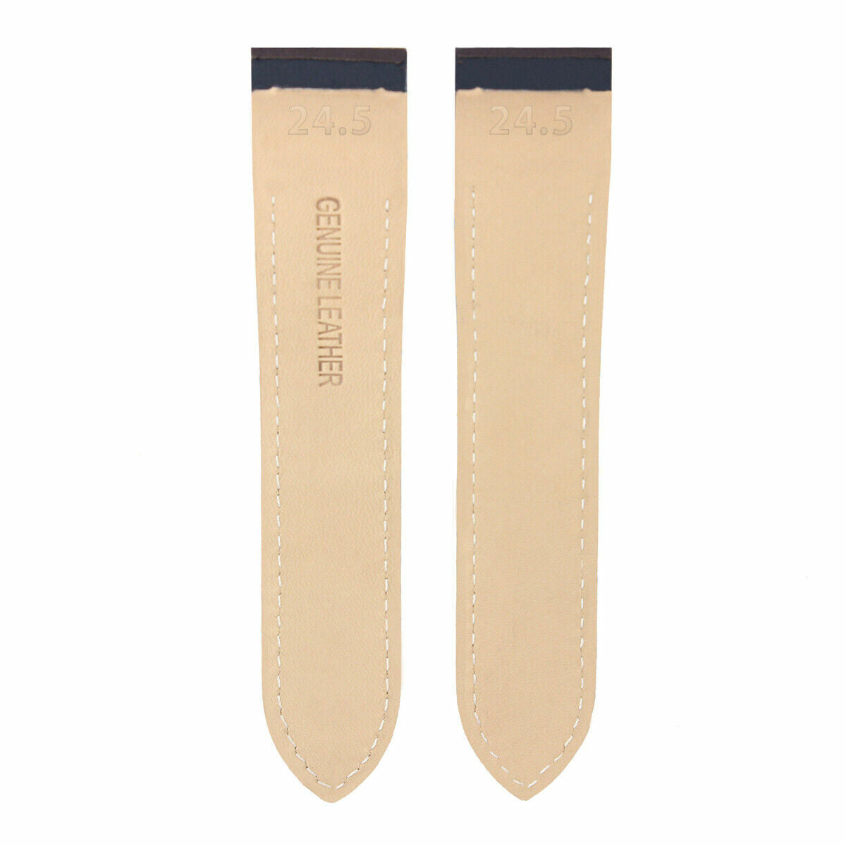 COMPLETE 24.5MM LEATHER STRAP BAND FOR CARTIER SANTOS 100 CHRONO XL DARK BROWN