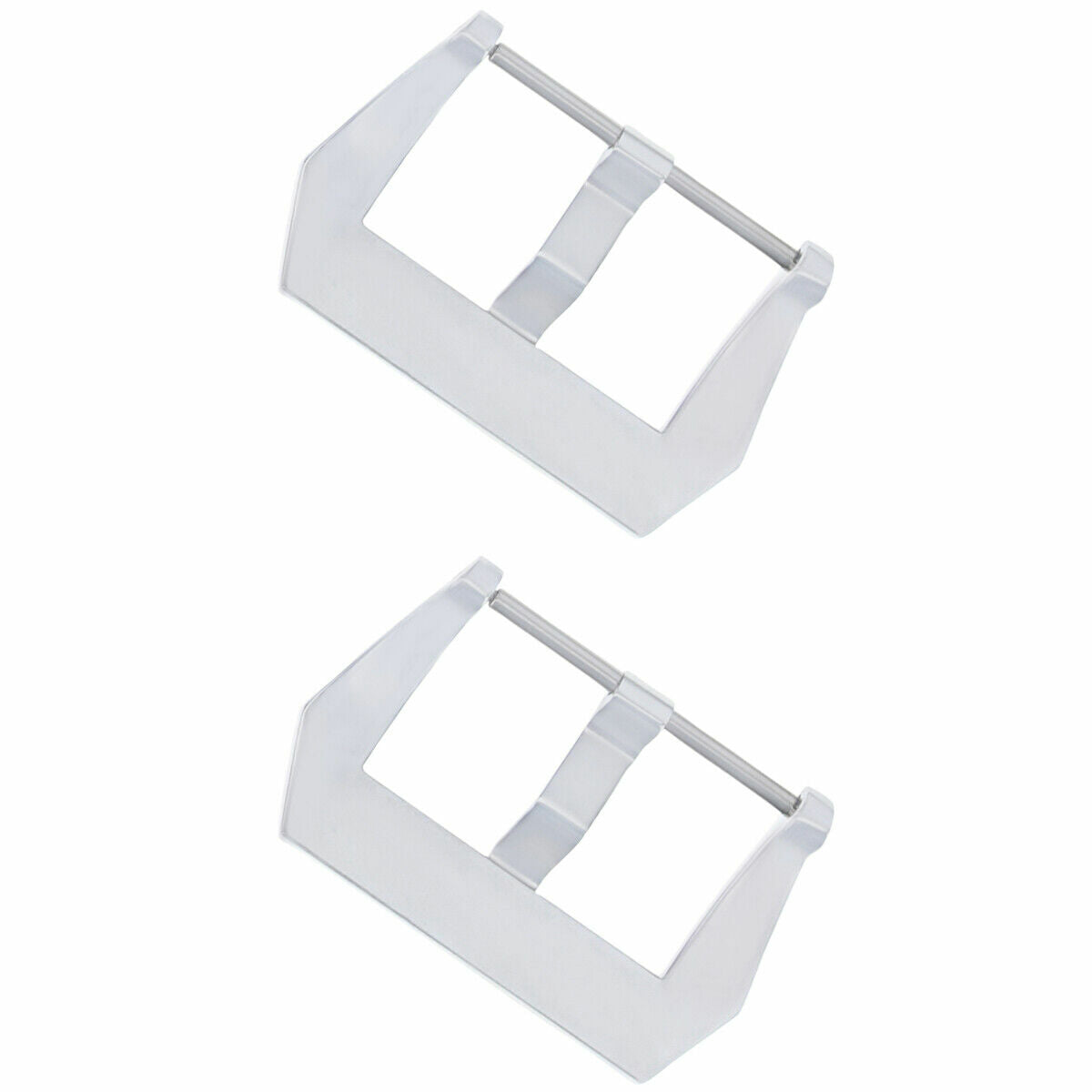 2 - 18MM WATCH STRAP BAND PRE-V SCREW BUCKLE FOR LEATHER RUBBER STRAP SHINY