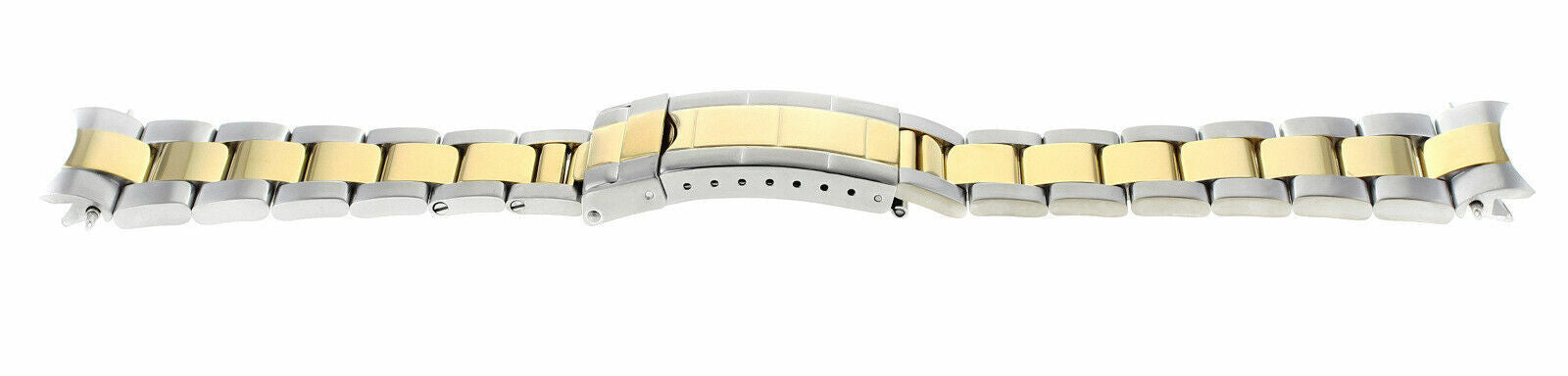 20MM OYSTER WATCH BAND FOR ROLEX SUBMARINER TWO TONE FLIP LOCK SOLID END LOOK