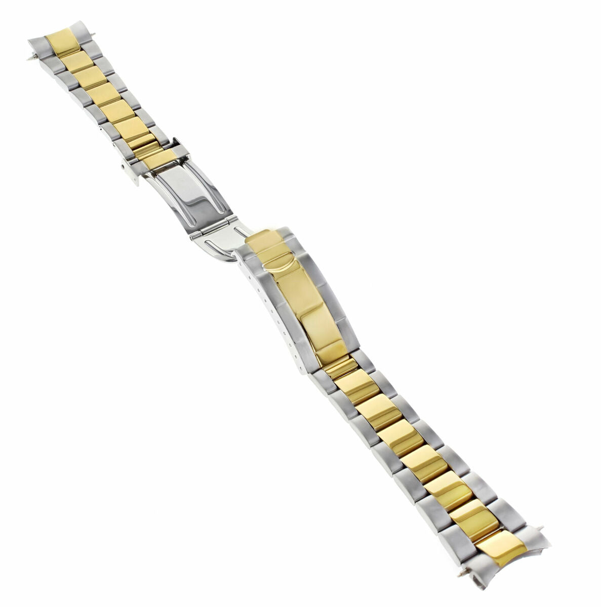 20MM OYSTER WATCH BAND FOR ROLEX SUBMARINER TWO TONE FLIP LOCK SOLID END LOOK