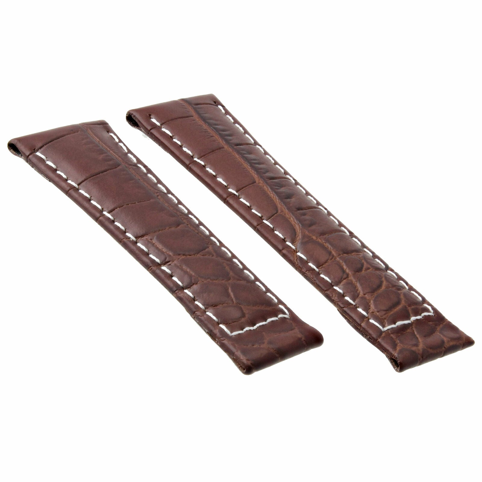 CROC LEATHER BAND FOR ROLEX DAYTONA 16518 16519 16520 116520 BROWN WS SHORT
