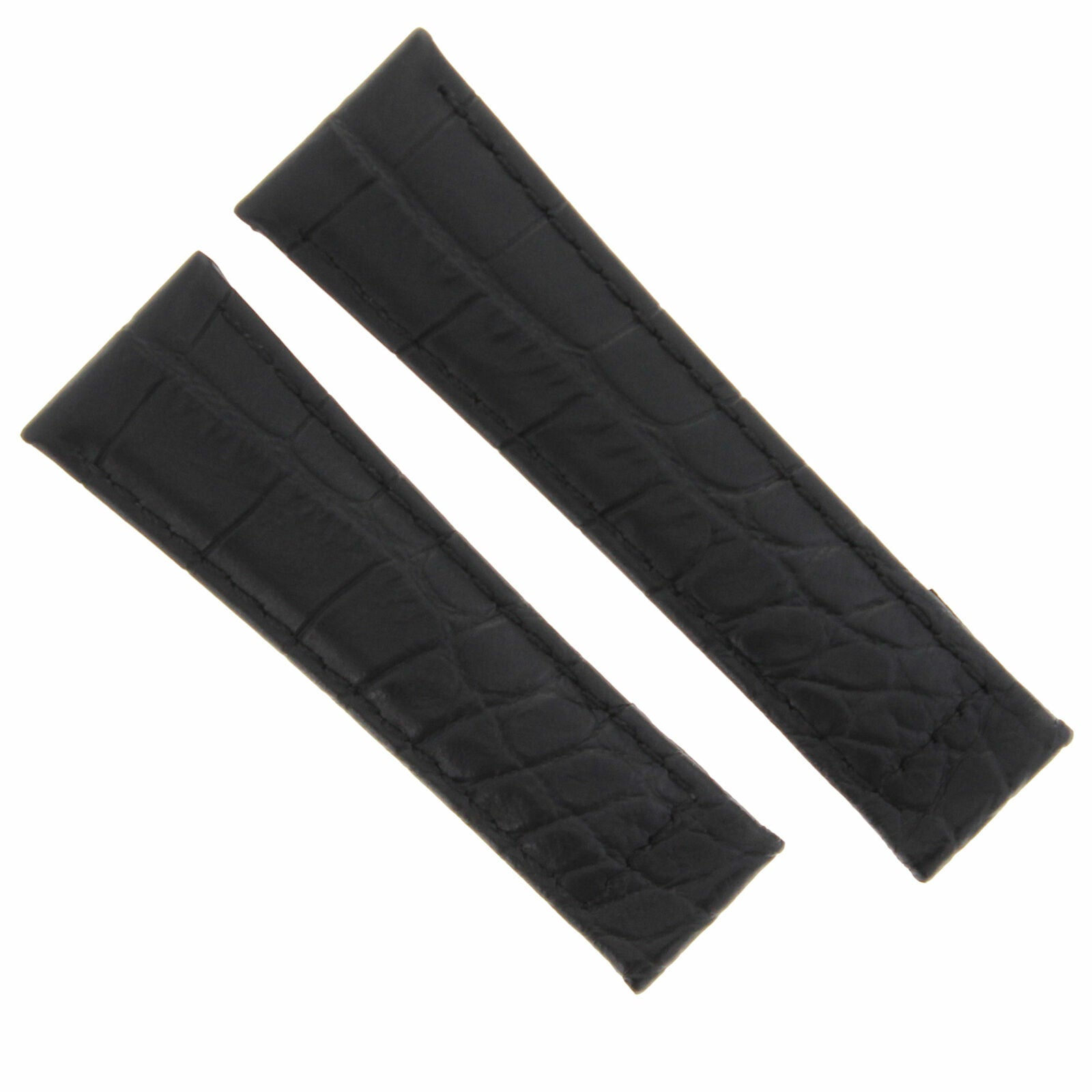 CROC LEATHER STRAP BAND FOR ROLEX DAYTONA 116518 116519 116520 BLACK #6D SHORT