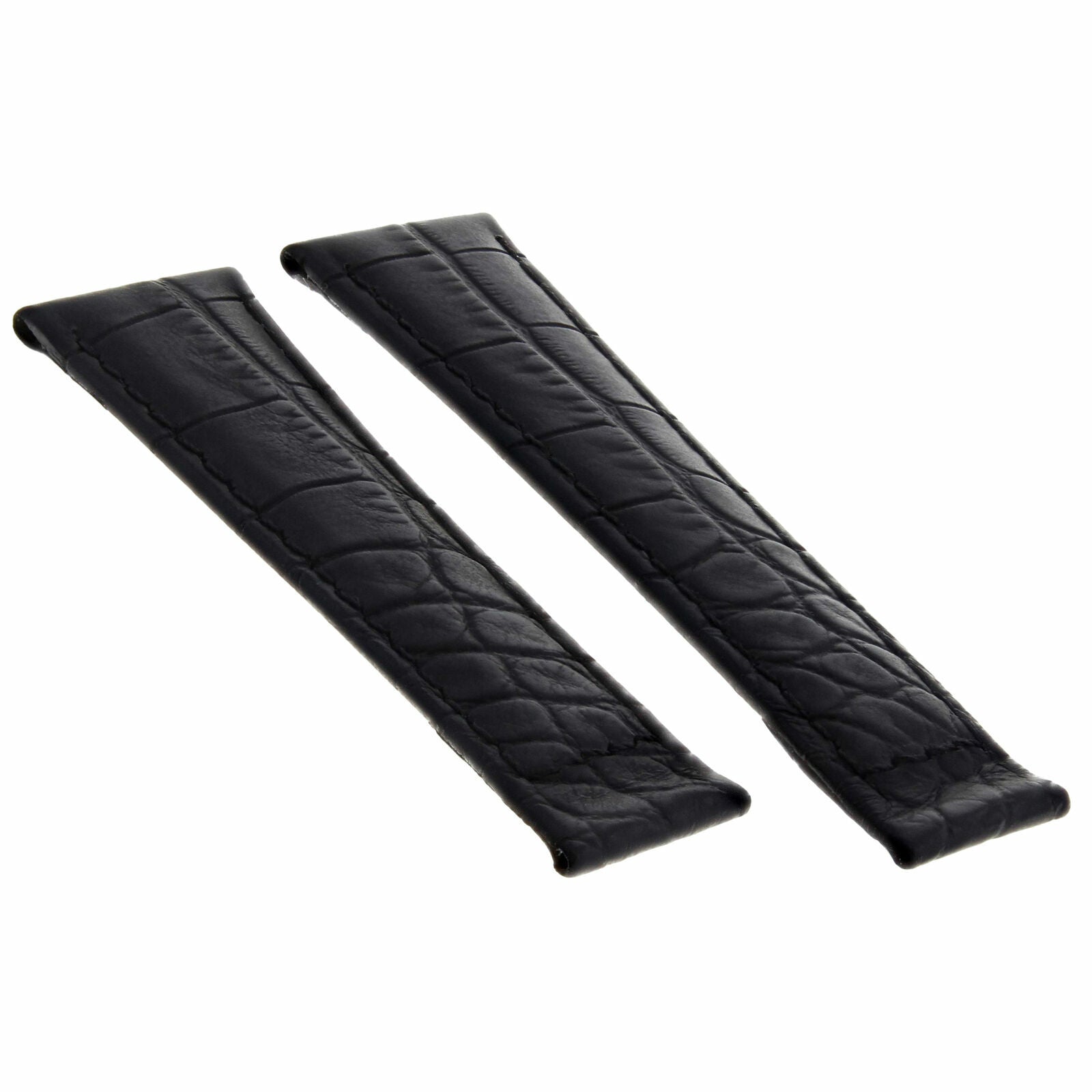 CROC LEATHER STRAP BAND FOR ROLEX DAYTONA 16518 116519 116520 BLACK REGULAR