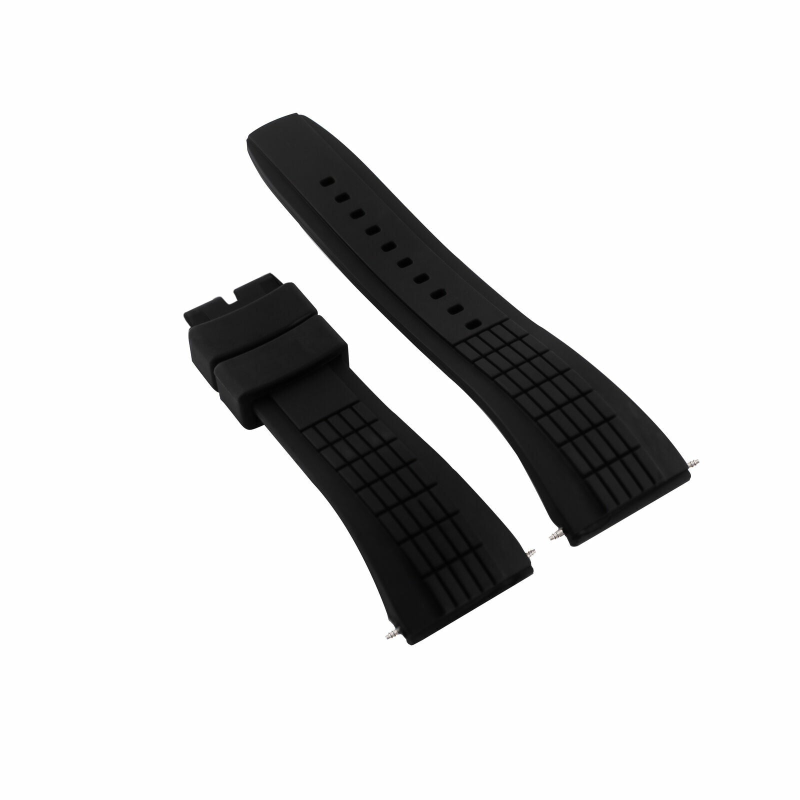 26MM SILICONE RUBBER WATCH BAND STRAP FOR SEIKO VELATURA KINETIC 7T62 BLACK