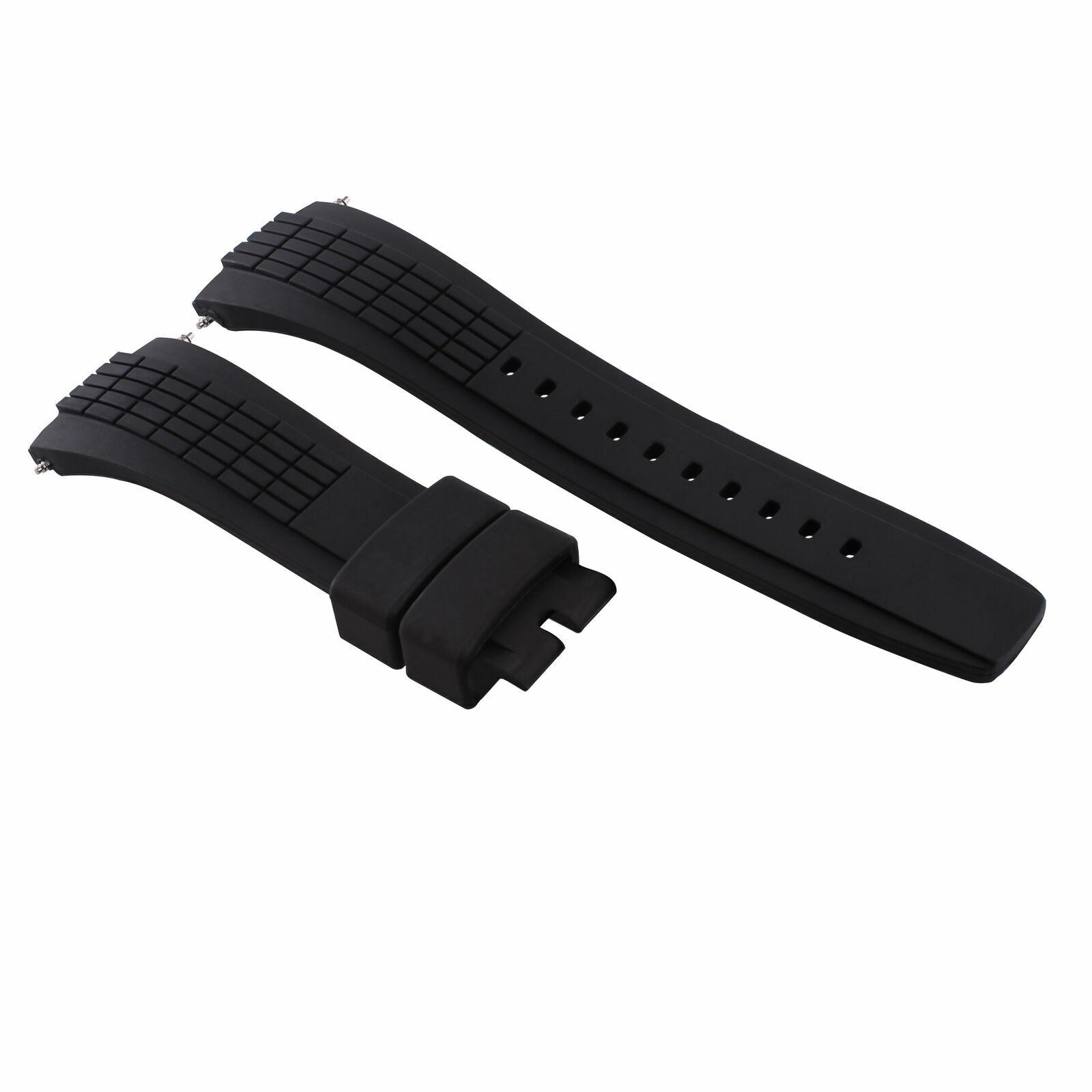 26MM SILICONE RUBBER WATCH BAND STRAP FOR SEIKO VELATURA KINETIC 7T62 BLACK