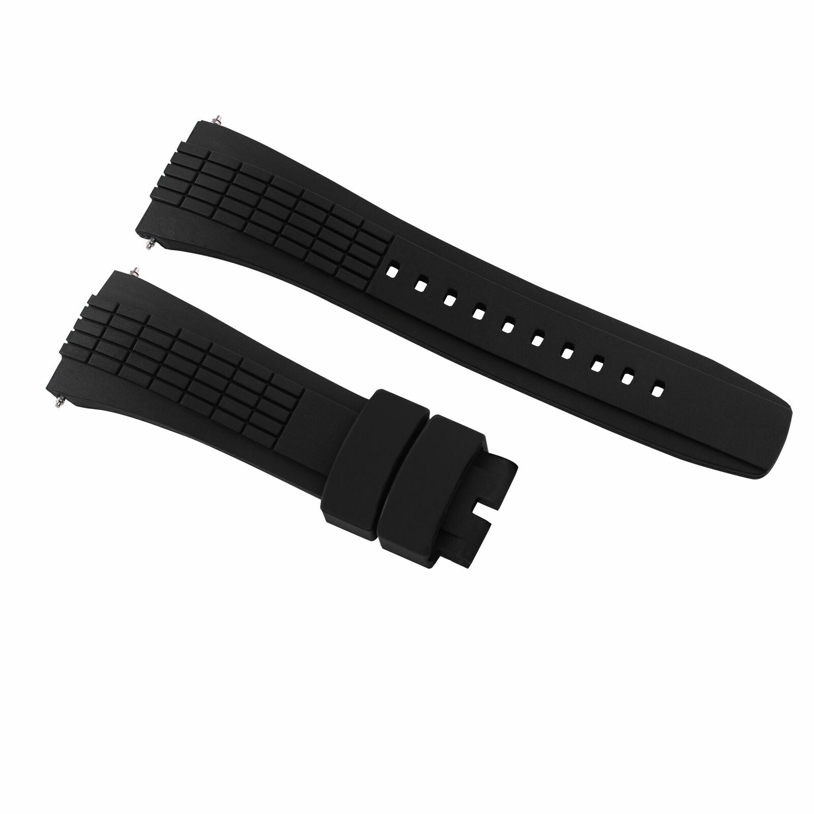 26MM SILICONE RUBBER WATCH BAND STRAP FOR SEIKO VELATURA KINETIC 7T62 BLACK