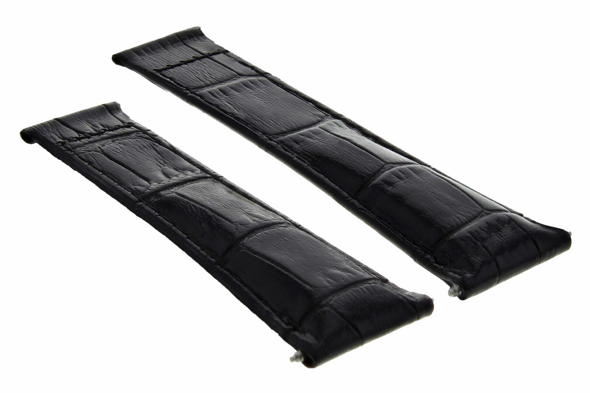 20MM REPLACEMENT LEATHER WATCH BAND STRAP WITH ENDPIECES FOR ROLEX DAYTONA 40MM, Black (Regular), view 2