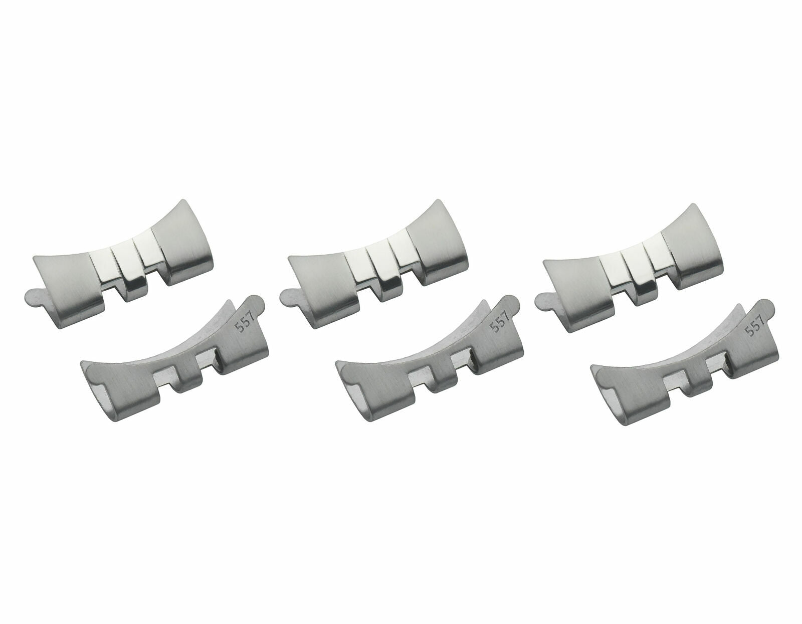 3 SET 557 END LINK PIECE FOR 34MM ROLEX DATE WATCH JUBILEE WATCH BAND 19MM LUG