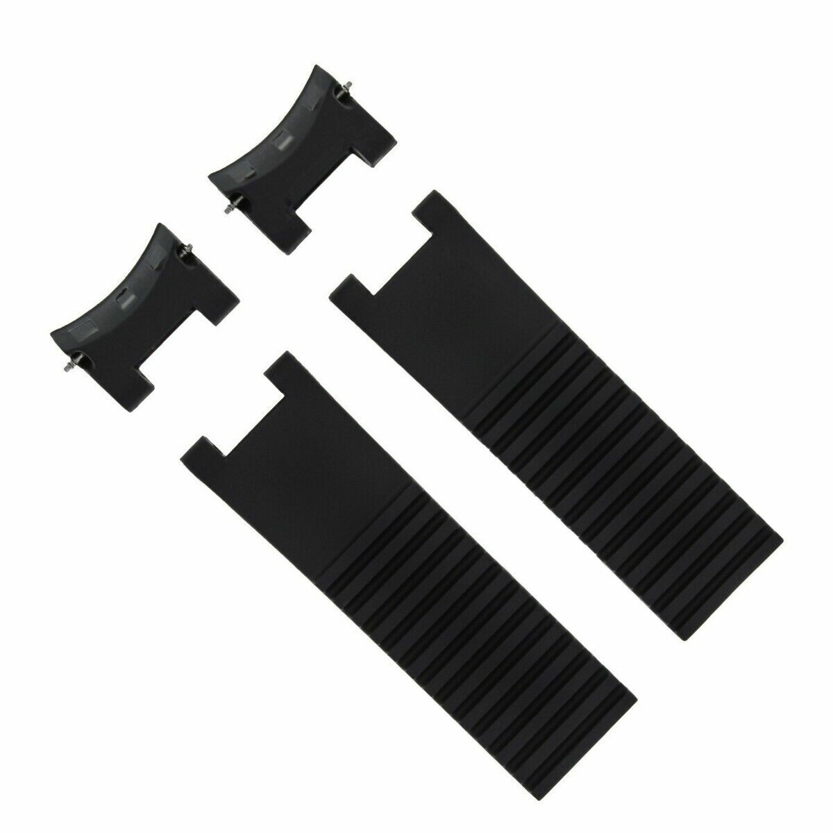 22MM SILICONE RUBBER DIVER BAND STRAP FOR ULYSSE NARDIN MARINE WATCH BLACK