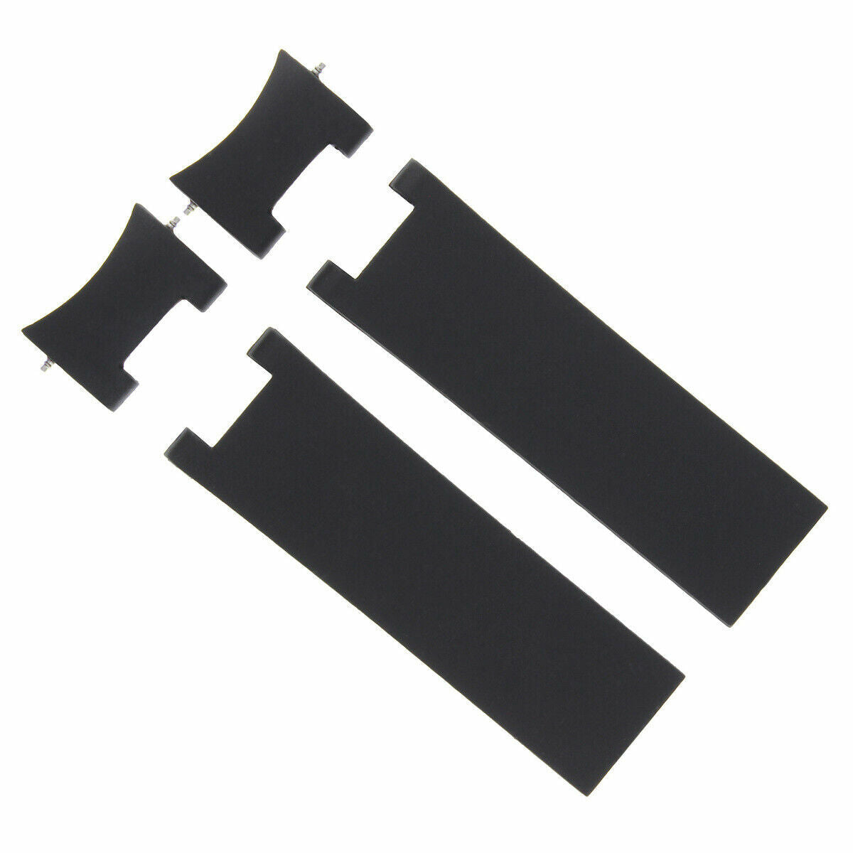 22MM SILICONE RUBBER DIVER BAND STRAP FOR ULYSSE NARDIN MARINE WATCH BLACK