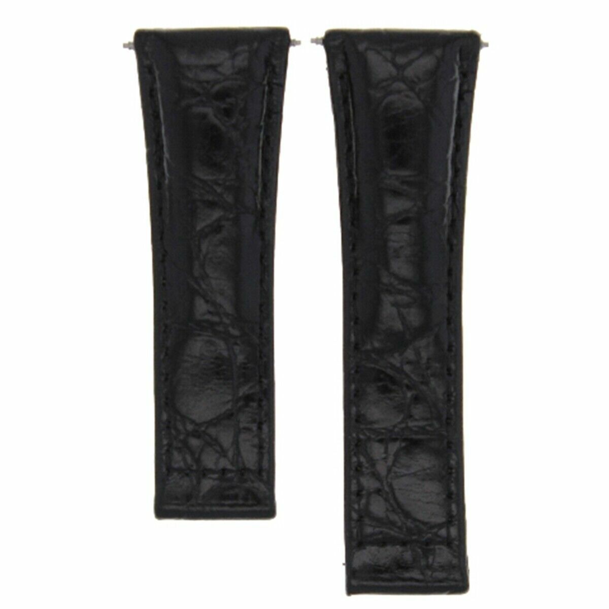CROC LEATHER WATCH BAND FOR ROLEX DAYTONA 116519 116520 116523 BLACK REGULAR