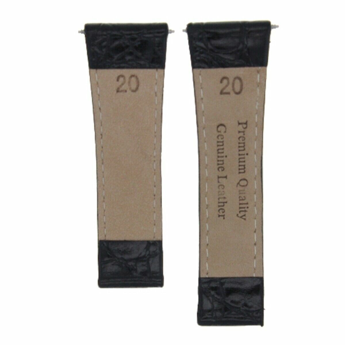 CROC LEATHER WATCH BAND FOR ROLEX DAYTONA 116519 116520 116523 BLACK REGULAR