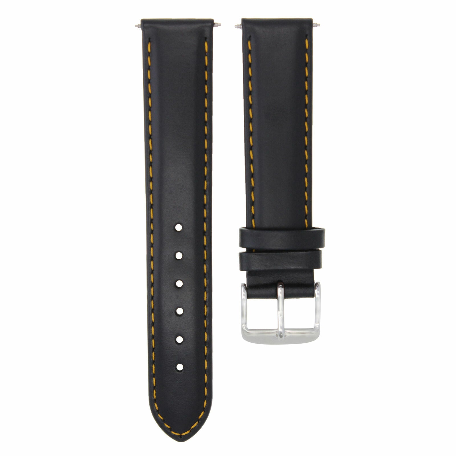 18MM SMOOTH LEATHER WATCH STRAP BAND FOR LONGINES CONQUEST WATCH BLACK ORANGE ST