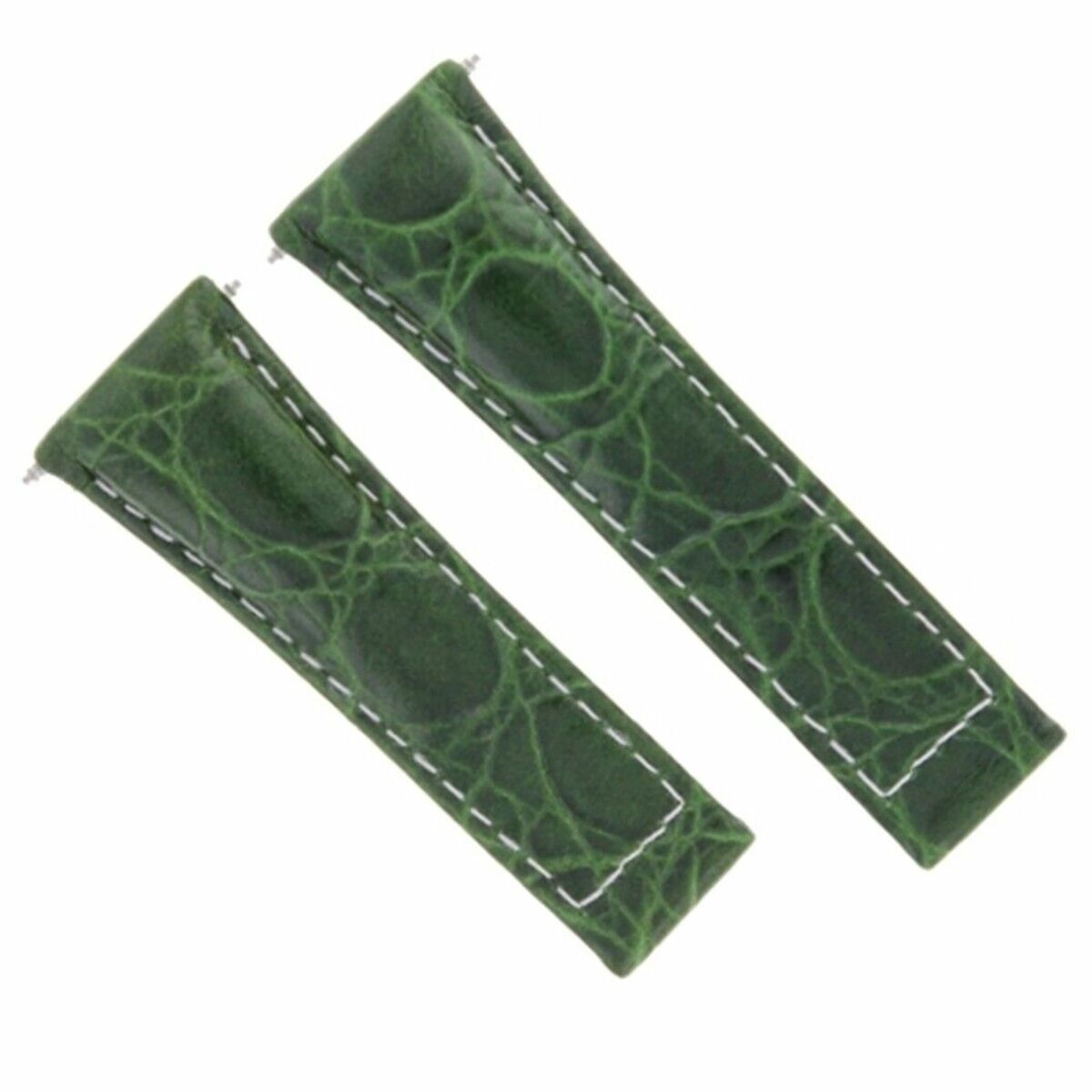 CROC LEATHER WATCH STRAP FOR ROLEX DAYTONA 16518 16520 116518 GREEN WS SHORT