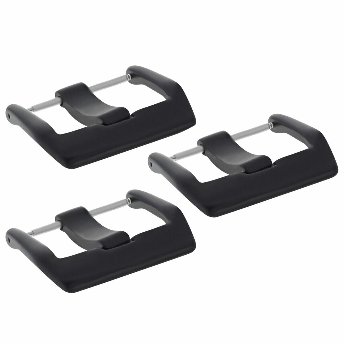 3-24MM BUCKLE FOR BELL & ROSS RUBBER BAND LEATHER STRAP BR01, BR02, BR03 BLACK