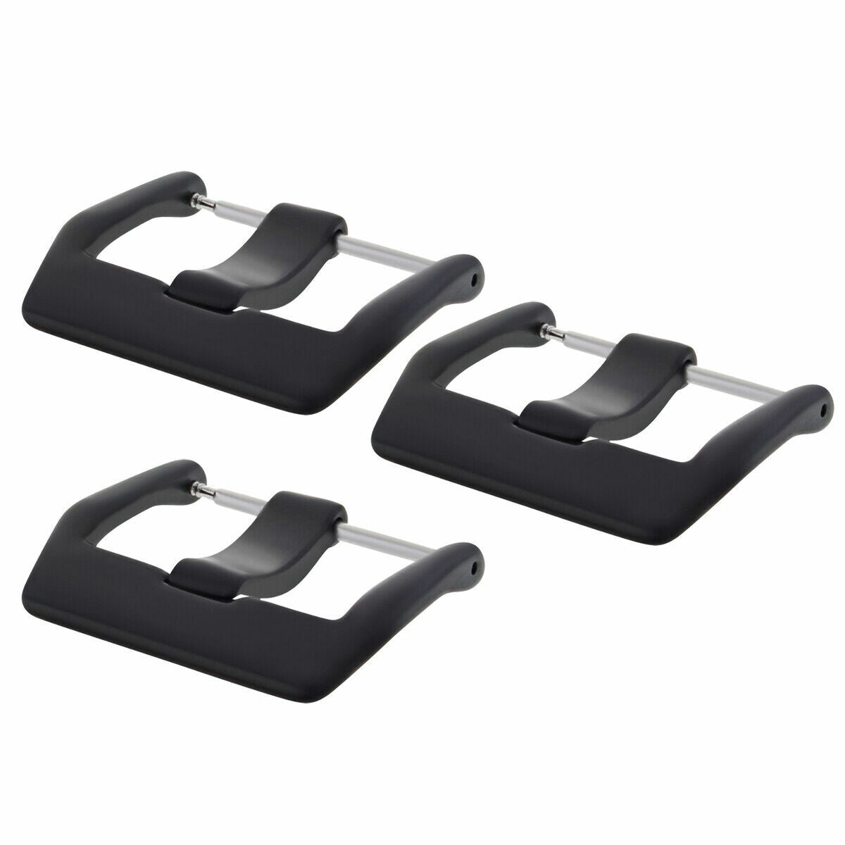 3-24MM BUCKLE FOR BELL & ROSS RUBBER BAND LEATHER STRAP BR01, BR02, BR03 BLACK
