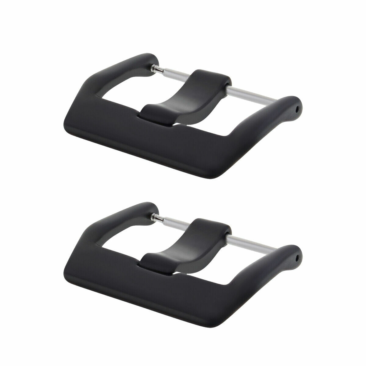 2-22MM BUCKLE FOR BELL & ROSS WATCH BAND LEATHER STRAP BR01, BR02, BR03 BLACK