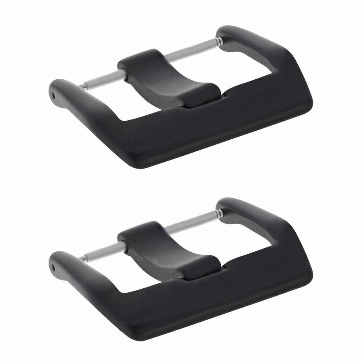 2-22MM BUCKLE FOR BELL & ROSS WATCH BAND LEATHER STRAP BR01, BR02, BR03 BLACK