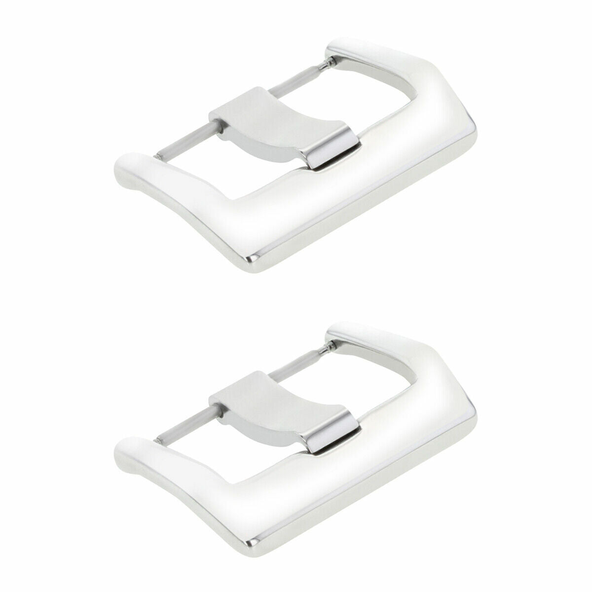 2-22MM BUCKLE FOR BELL & ROSS RUBBER BAND LEATHER STRAP BR01, BR02, BR03 SHINY
