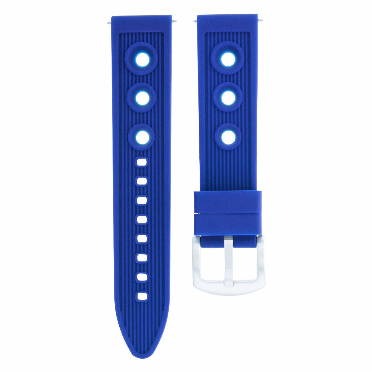 22MM RALLY RUBBER DIVER WATCH BAND STRAP FOR NAVITIMER PORTHOLE CHRONOMAT BLUE
