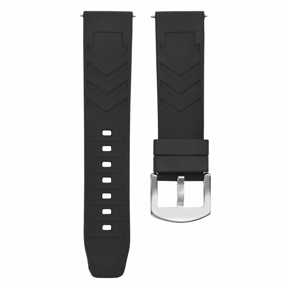 22MM RUBBER BAND STRAP FOR TAG HEUER CARRERA MONACO CALIBRE 24 12 1887 F1 BLACK
