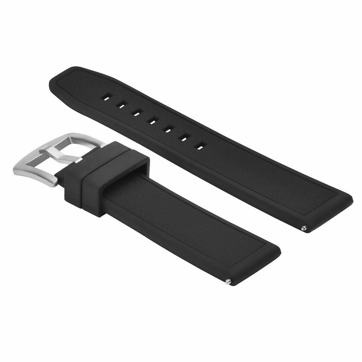 22MM RUBBER SILICONE DIVER WATCH STRAP BAND FIT OMEGA PLANET OCEAN WATCH BLACK