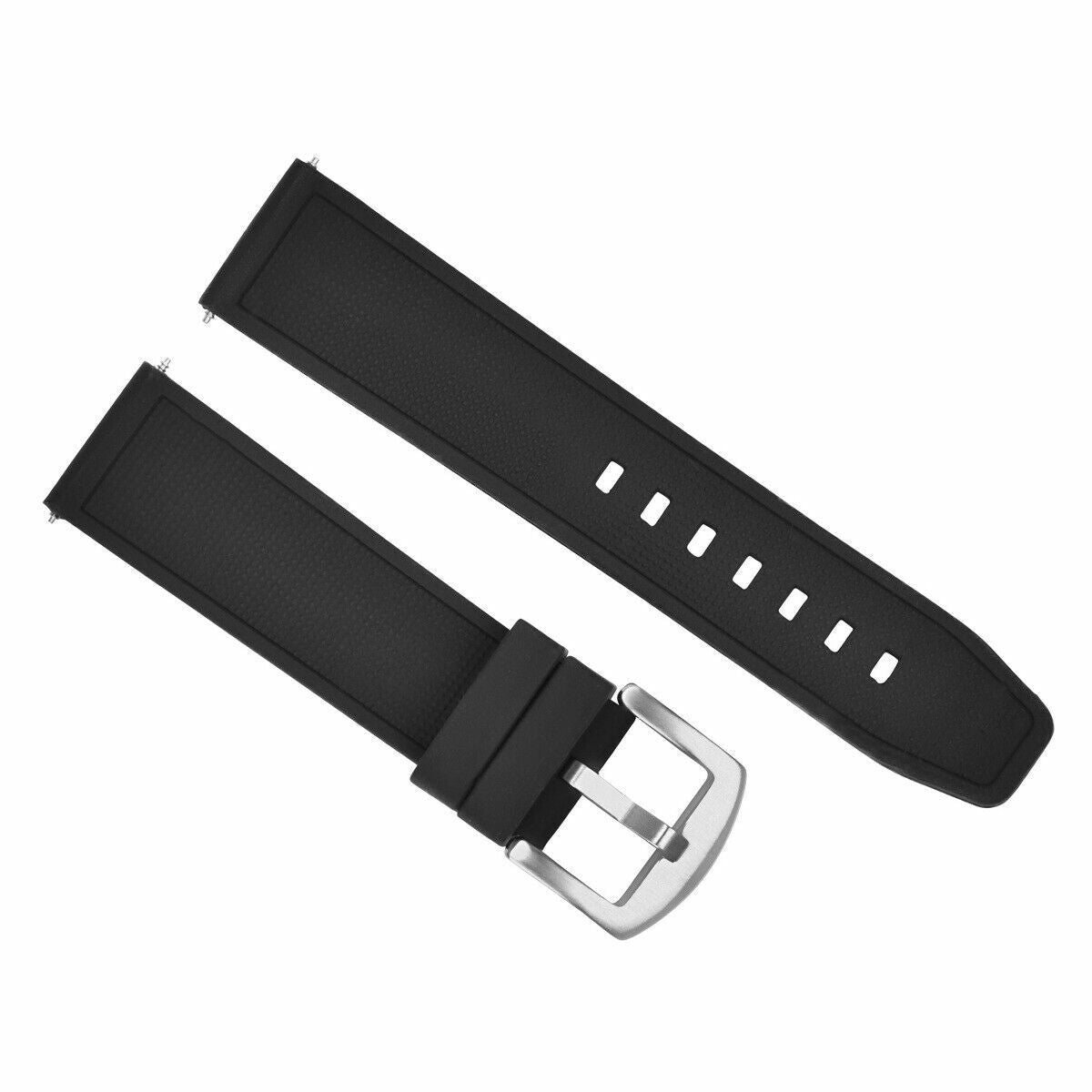22MM RUBBER SILICONE DIVER WATCH STRAP BAND FIT OMEGA PLANET OCEAN WATCH BLACK