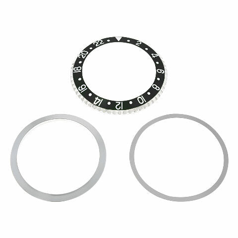 RETAINING RING + BEZEL+ INSERT FOR ROLEX GMT BLACK 1670 1675 16750 16753 16758