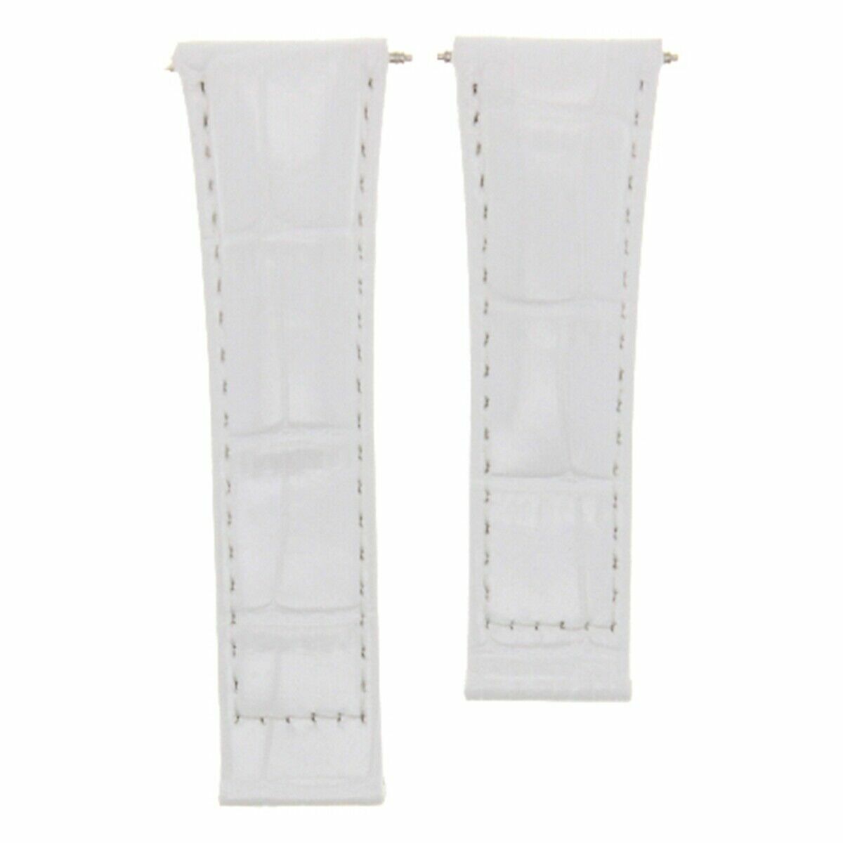 20MM REPLACEMENT LEATHER WATCH BAND STRAP WITH ENDPIECES FOR ROLEX DAYTONA 40MM, White (Short), view 3