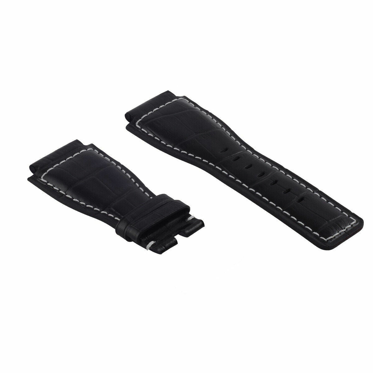 24MM LEATHER WATCH BAND STRAP FOR BELL & ROSS MODEL BR-01-BR-03 WATCH BLACK WS