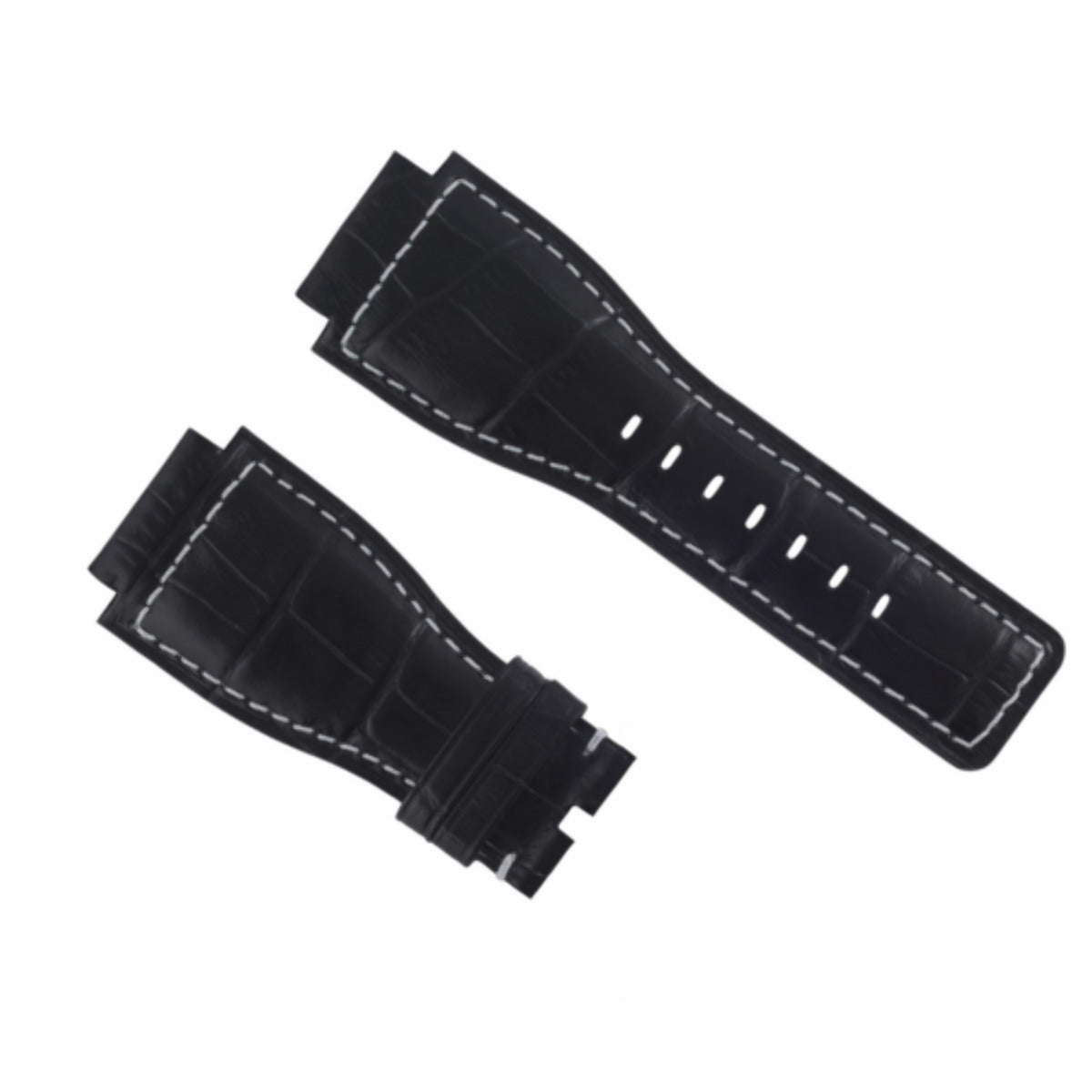 24MM LEATHER WATCH BAND STRAP FOR BELL & ROSS MODEL BR-01-BR-03 WATCH BLACK WS
