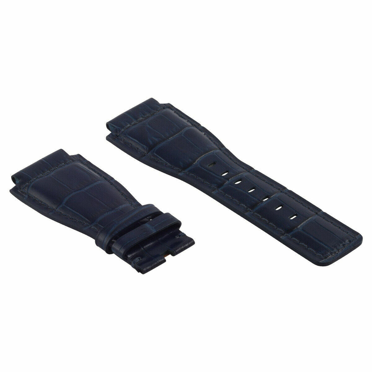 NEW 24MM LEATHER WATCH BAND STRAP FOR BELL & ROSS BR-01-BR-03 WATCH BLUE