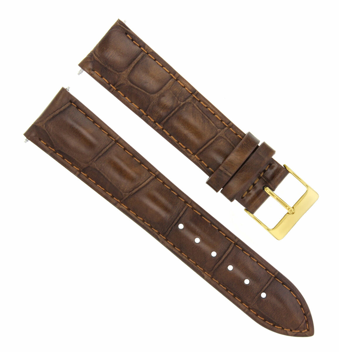 20MM LEATHER WATCH STRAP BAND FOR MENS MONTBLANC WATCH LIGHT BROWN GOLD